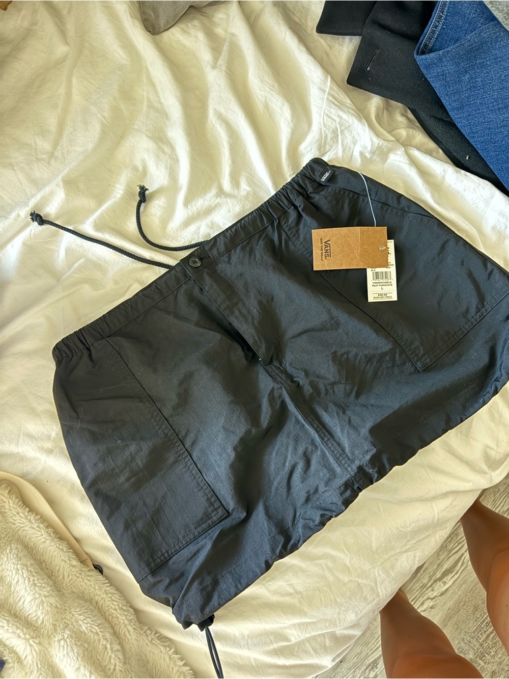 Vans Black Drawstring Utility Pants with Branded Tag